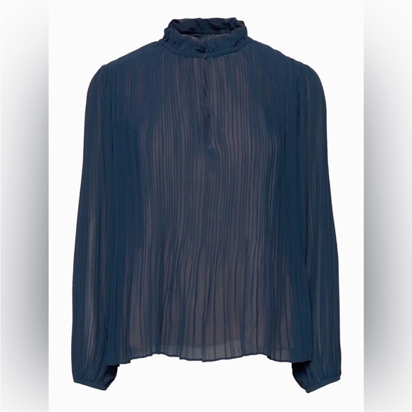 SAMSOE SAMSOE Lady Keyhole Pleated Long Sleeve Blouse - Picture 2 of 10